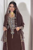 جلابية باربي وتل ميكادو مطرزة يدوي