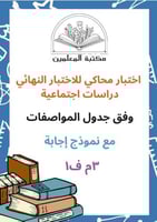 اختبار محاكي للاختبار النهائي دراسات اجتماعية3م ف1