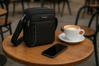 شنطة كتف مصنوعة من القماش بتصميم طولي