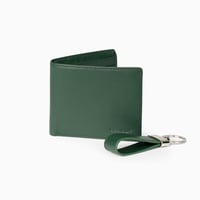 طقم محفظة نقود جلد رجالي مع علاقة مفاتيح أنيقة