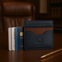 محفظة بطاقات جلد طبيعي فاخرة