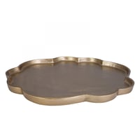 طبق زينة ذهبي فاخر Flower حجم كبير