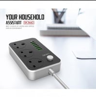 توصيلة LDNIO ليدنو 3مخارج كهرباء 6 مخارج USB