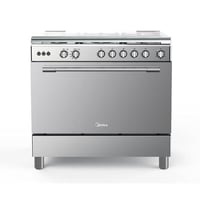 فرن غاز ميديا 90 سم مروحة حرارية ستانلس استيل - 36...