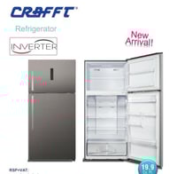 ثلاجة كرافت بابين فضي غامق 546 لتر 19.9 قدم انفرتر...