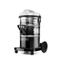 مكنسة هيتاشي برميل 21 لتر فضي - CV-960-F-SS-2200W