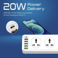 توصيلة كهربائية من شركة بروميت 10منافذ بطول 5 متر