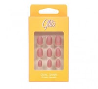 جليتز اظافر صناعية لصق ذاتي لون لحمي مطفي شكل بيضا...