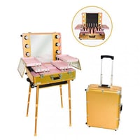 شنطة مكياج متنقلة مع مراءه مضيئه