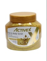 جل سنفرة للوجة والجسم بالذهب من اكتيف اكس 500 مل