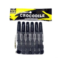 مجموعة من 6 مشابك شعر بلاستيكية - أسود