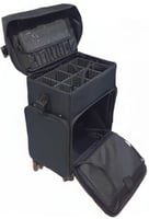 صالون سيستم - شنطة تجميل قماش بريميوم كبيرة ، اسود