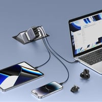 يوجرين - شاحن فيش جداري بعدة قوابس بقوة 65 واط بمن...