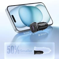 يوغرين - شاحن سيارة 30 واط بمنفذ يو اس بي و منفذ ت...