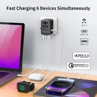 موماكس - شاحن وفيش سفر بتقنية الشحن السريع GaN PD...