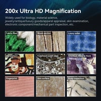 أبيكسل - عدسة مجهر 200X مع ضوء LED وضوء الأشعة فوق...