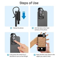 أبيكسل - عدسة مجهر 200X مع ضوء LED (مع إصدار مرشح...