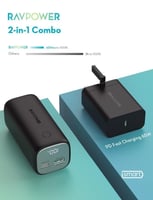 راف باور - بطارية بسعة 10000 ملي امبير 30 واط بمنف...