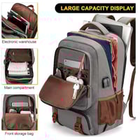 تزاولا - شنطة ظهر من القماش مع منفذ شحن USB مقاس 1...