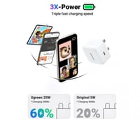 يوجرين - شاحن جداري بمنفذ تايب سي شحن سريع بقوة 20...