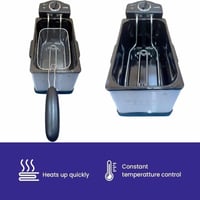 لينكس - مقلاة عميقة من الستانلس ستيل 1400 واط مع س...