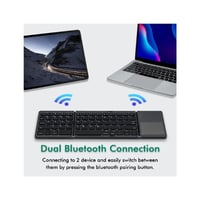 كيبورد - بلوتوث لاسلكي قابل للطي وقابل لاعادة الشح...
