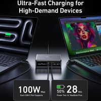 انكر - منصة شحن متعددة المنافذ بقوة 200 واط 6 مناف...