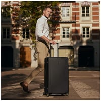 شنطة سفر - خفيفة الوزن بتصميم منسوج لون اسود