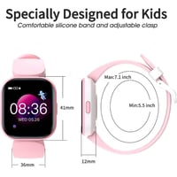 ساعة ذكية للأطفال لون زهري فاتح