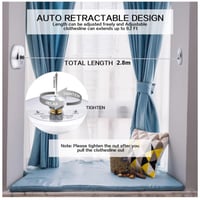 حبل ملابس تلسكوبي بطول 2.8 متر