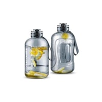 زجاجة مياه كبيرة تحفيزية مع مؤشر للوقت لون رمادي