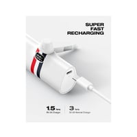 باور بانك - بطارية متنقلة لاجهزة الايفون لون ابيض