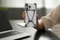 دارك - جراب الهيكل المصنوع من ستانلس ستيل فضي لامع