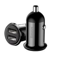 بيسوس - شاحن السيارة بمنفذين يو اس بي متعدد الالوا...