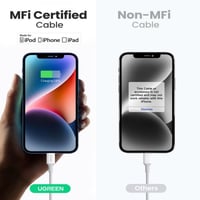 يوجرين - كيبل بي دي ايفون بطول 1 متر - ابيض