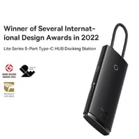 بيسوس - محول منافذ 5 في 1 - اسود