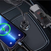 ويوو - شاحن سيارة ممتد بمنفذ USB-A و منفذ USB-C مز...