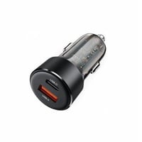 ايس فاست - شاحن سيارة بمنفذ تايب سي ومنفذ USB-A بق...