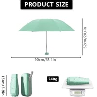 مظلة مطر - محمولة خفيفة الوزن مقاومة للرياح للنساء...