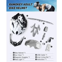 خوذة دراجة خفيفة الوزن مع ضوء LED ونظارة مغناطيسية...