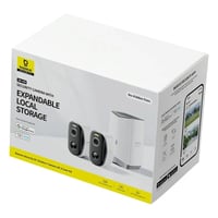 بيسوس - كاميرا مراقبة خارجية بدقة 2K عدسة عريضة 14...