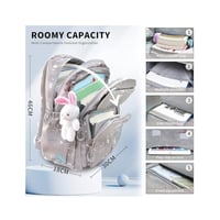 شنطة ظهر - بسعة كبيرة وخفيفة الوزن لون رمادي