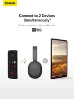 بيسوس - باوي D05 سماعة بلوتوث لاسلكية - رمادي