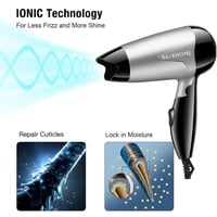 سن هوم - مجفف شعر صغير قابل للطي لون فضي/اسود