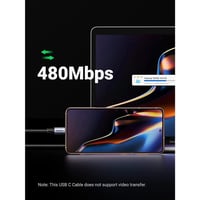 يوجرين - كيبل شحن قماشي من تايب سي إلى تايب سي 100...