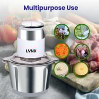 لينكس - مفرمة لحوم كهربائية 2 لتر من الستانلس ستيل