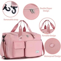 شنطة دفل للسفر والالعاب الرياضية لون زهري