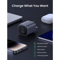 يوجرين - شاحن جداري نيكسود S بتقنية GaN بمنفذين US...