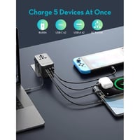 راف باور - شاحن متعدد للسفر 6 في 1 بقوة 35 واط ( س...