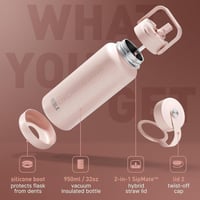 زجاجة مياه رياضية سعة 950 مل من الفولاذ المقاوم لل...